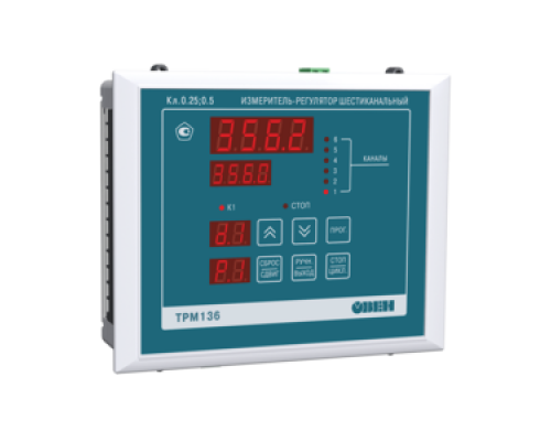 ТРМ136 цифровой терморегулятор шестиканальный с двухпозиционным управлением и RS-485