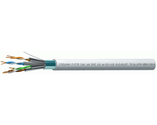 СПЕЦЛАН F/FTP Cat 6A PVC LS нг(D)-LS