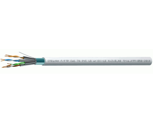 СПЕЦЛАН F/FTP Cat 7A PVC LS нг(D)-LS